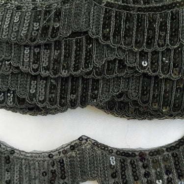 Black / White Embroidery Cut Work With Sequins Lace Trim Approx. 60mm Wide - 210119L498 / 99